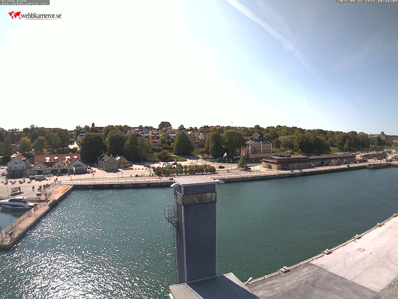 Webbkamera - Visby hamn, Skeppsbron, Färjeleden