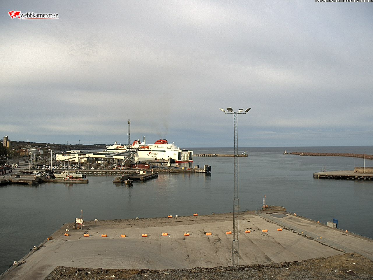 Webbkamera - Visby hamn, färjeterminalen, yttre hamnen, hamn inloppet